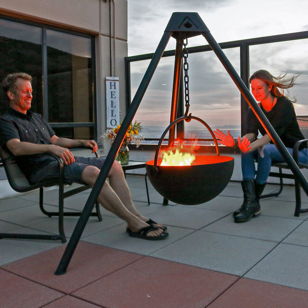 24 Inch Cauldron THE DUDE® - 35lbs, 24-Inch Diameter Hanging Fire Pit and Grill – Cowboy ...