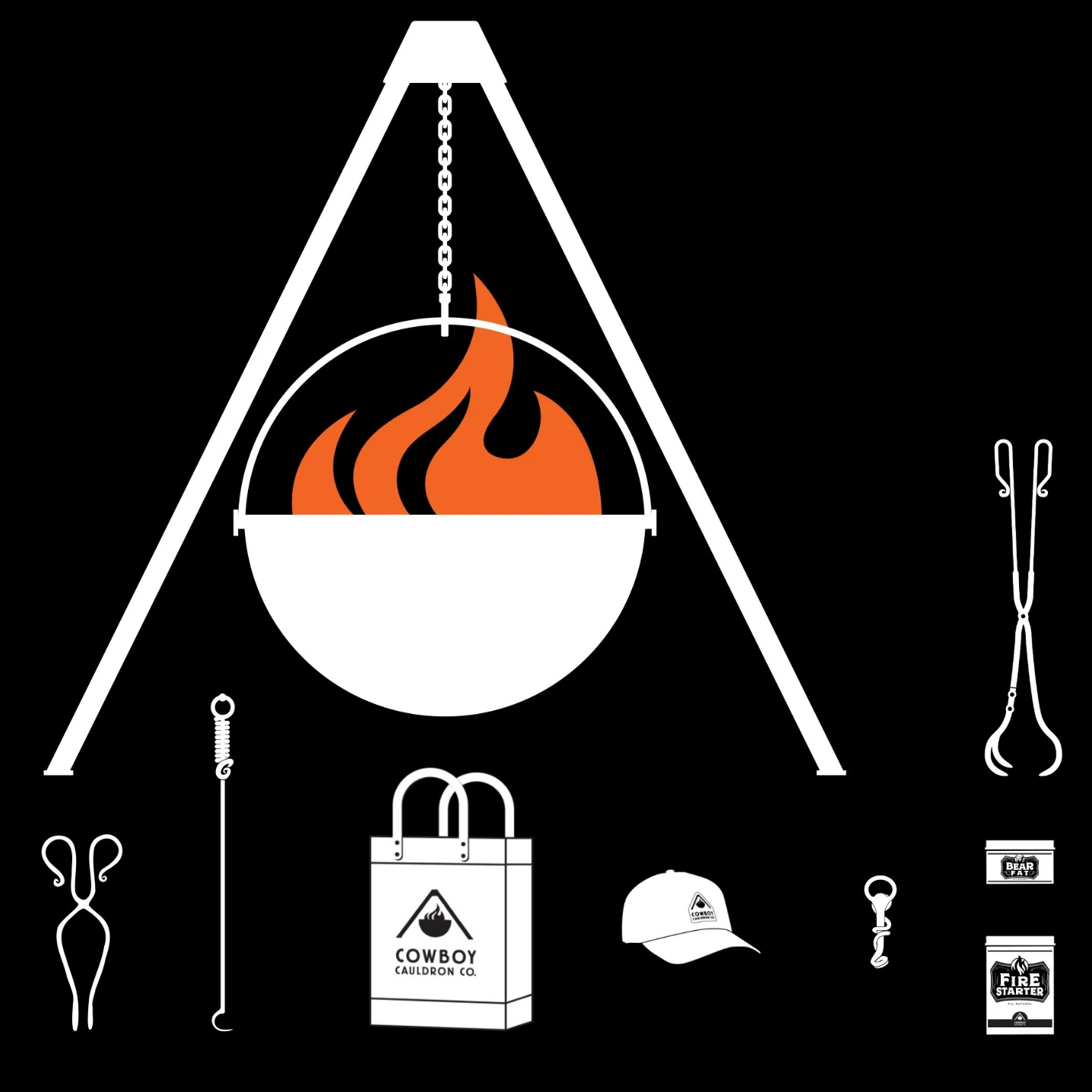 THE DUDE® - 35lbs, 24-Inch Diameter Hanging Fire Pit and Grill